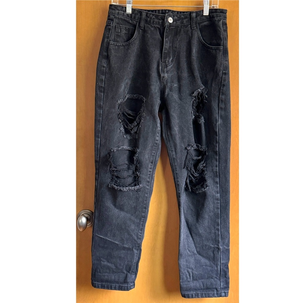 Black Jeans, Denim 32, Very Distressed